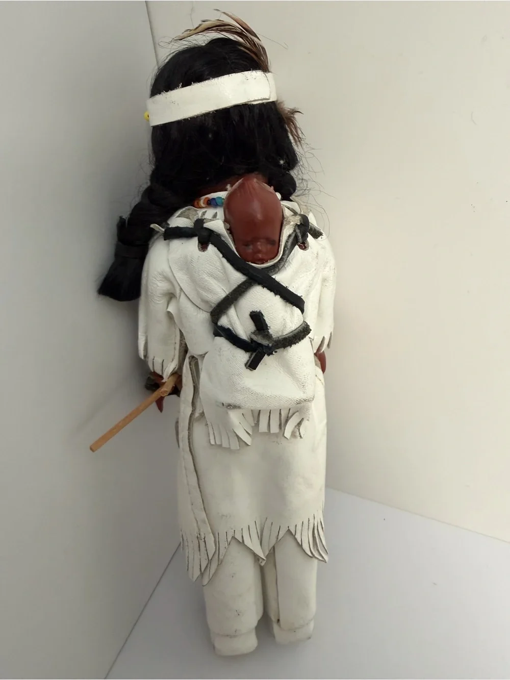 Vintage Native American Inspired Doll with Beaded Trim
